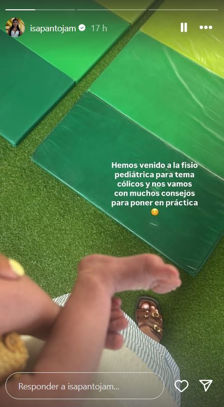 Isa Pantoja ha llevado a su bebé al fisio.
