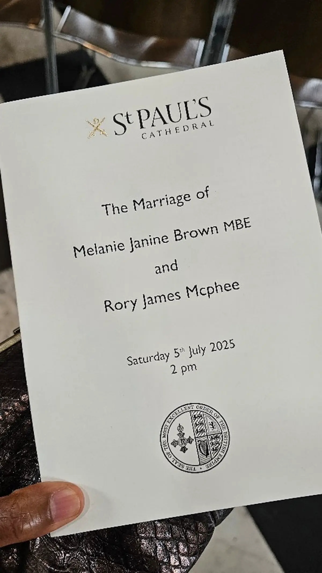 Menú de la Boda Mel B
