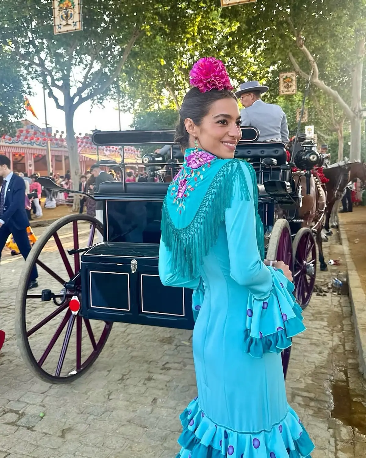Rocío Crusset sola en la Feria de Abril