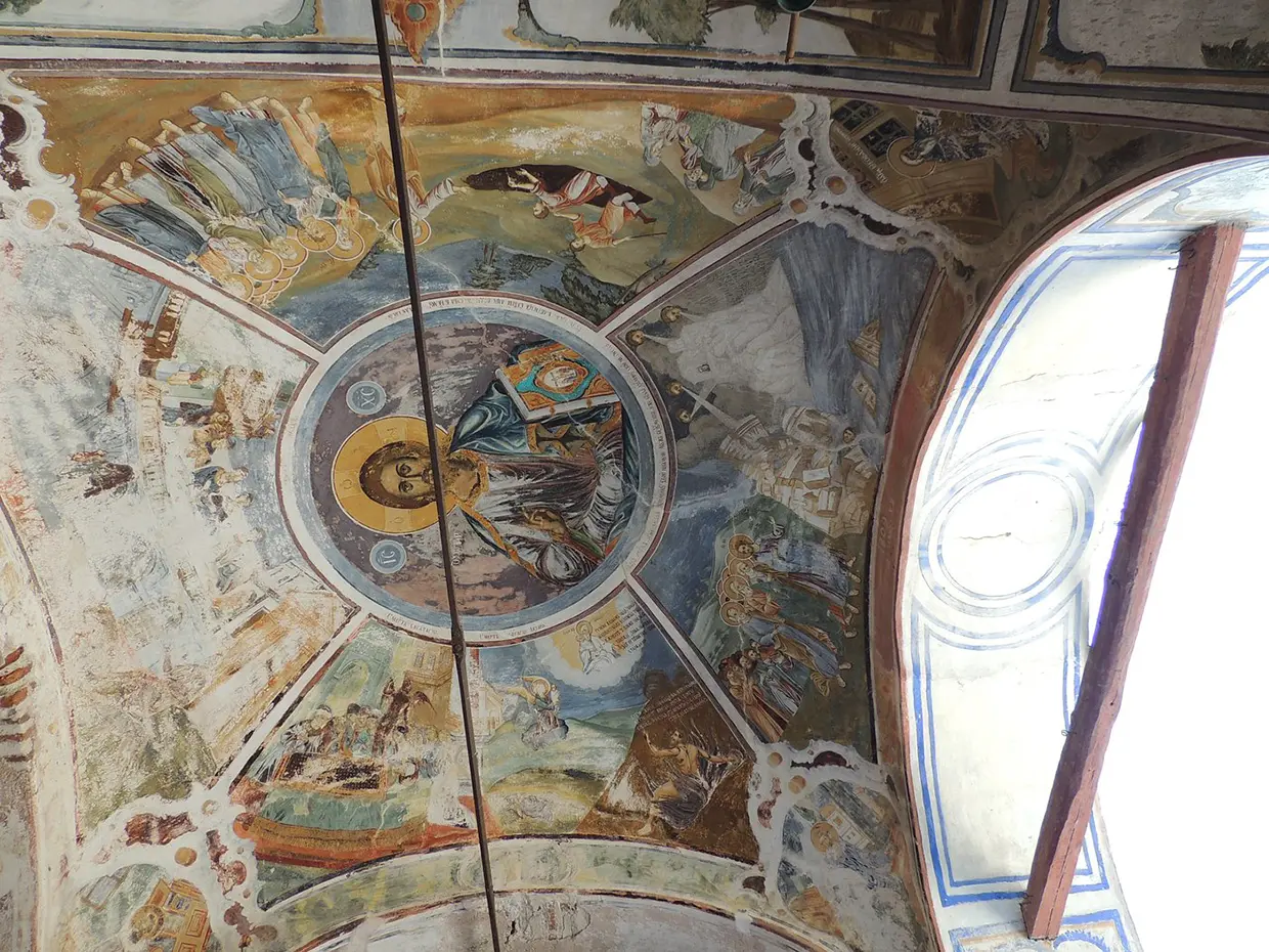 Fresco en uno de los techos de un monasterio de Grecia