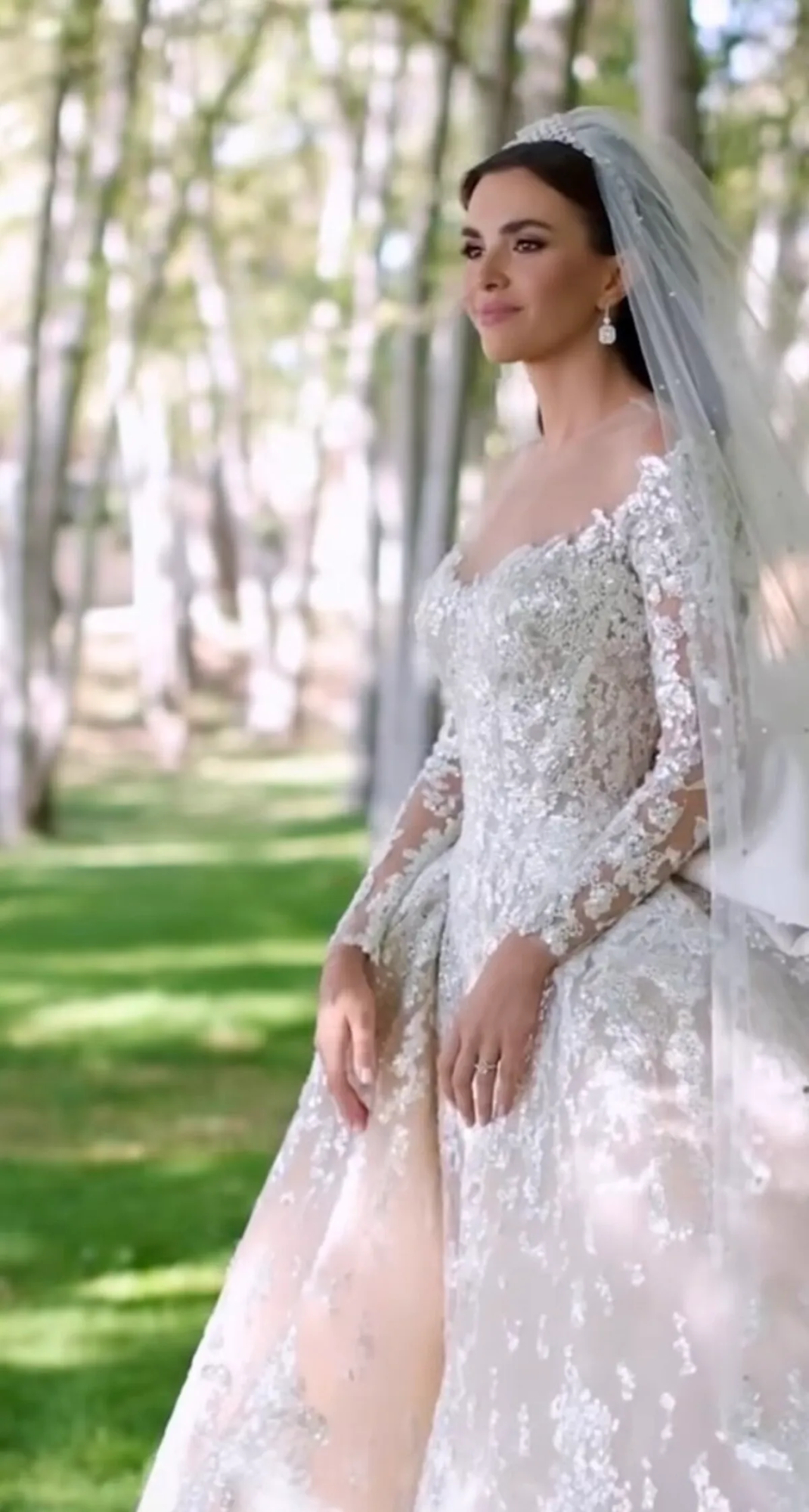 Zein Qutami con su precioso vestido de novia