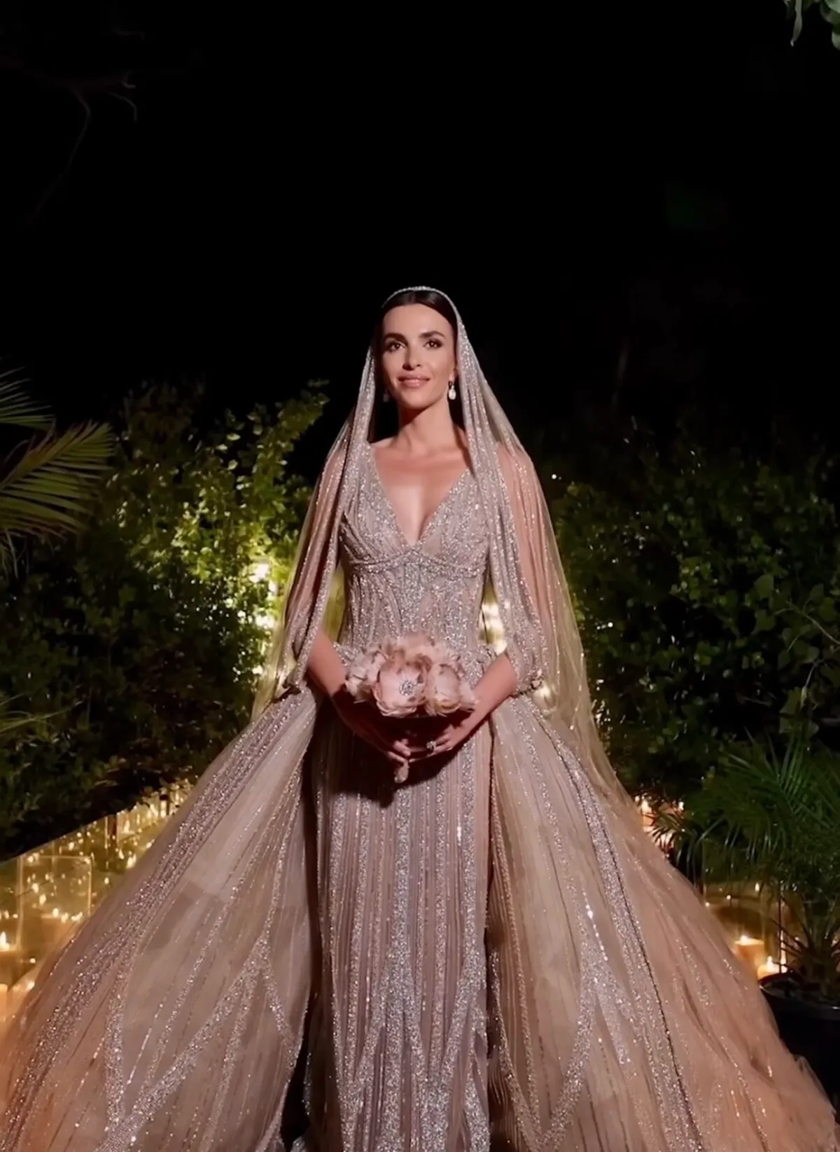 Zein Qutami con su precioso vestido de novia