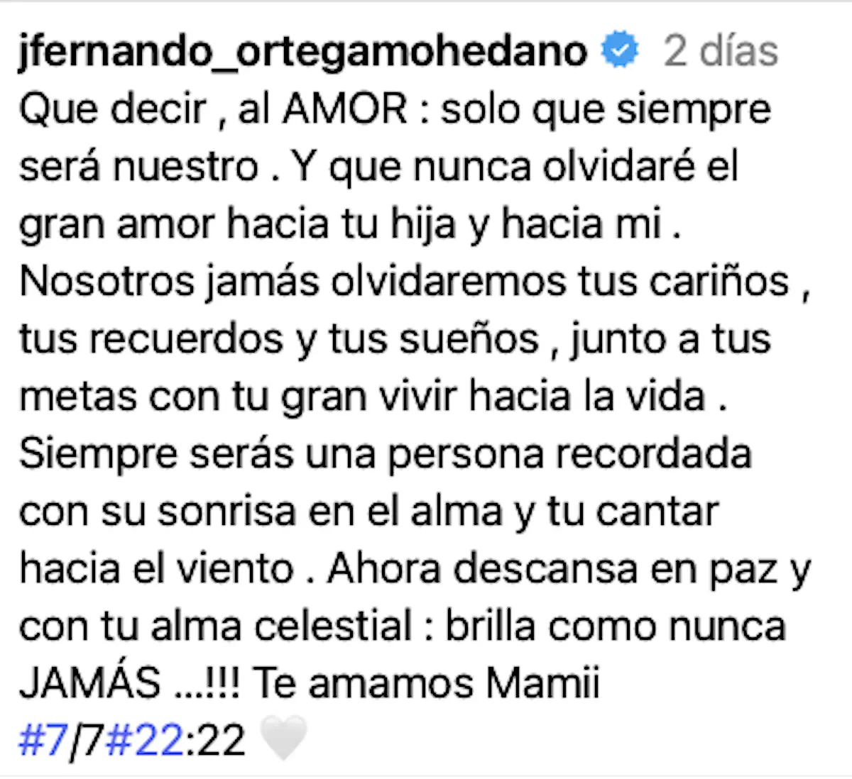 Mensaje de Josefer a Michu