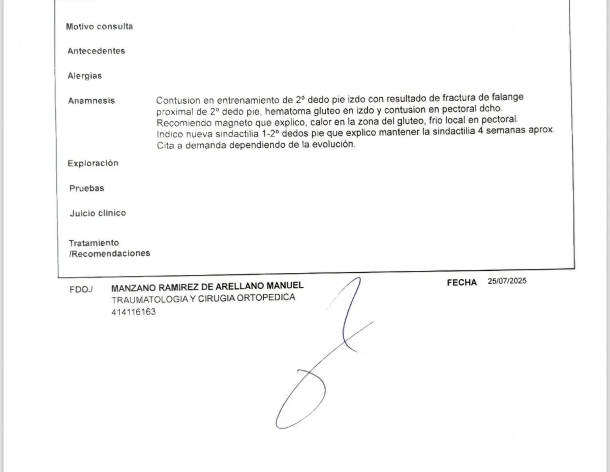 Comunicado médico de Cayetano Rivera