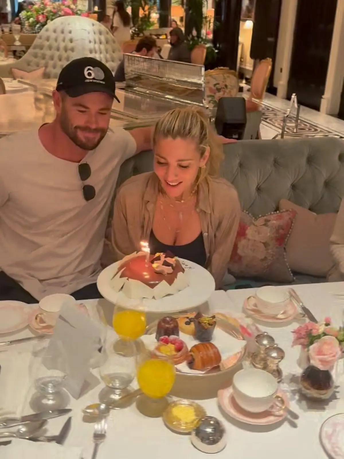 Chris Hemsworth y Elsa Pataky en su cumpleaños