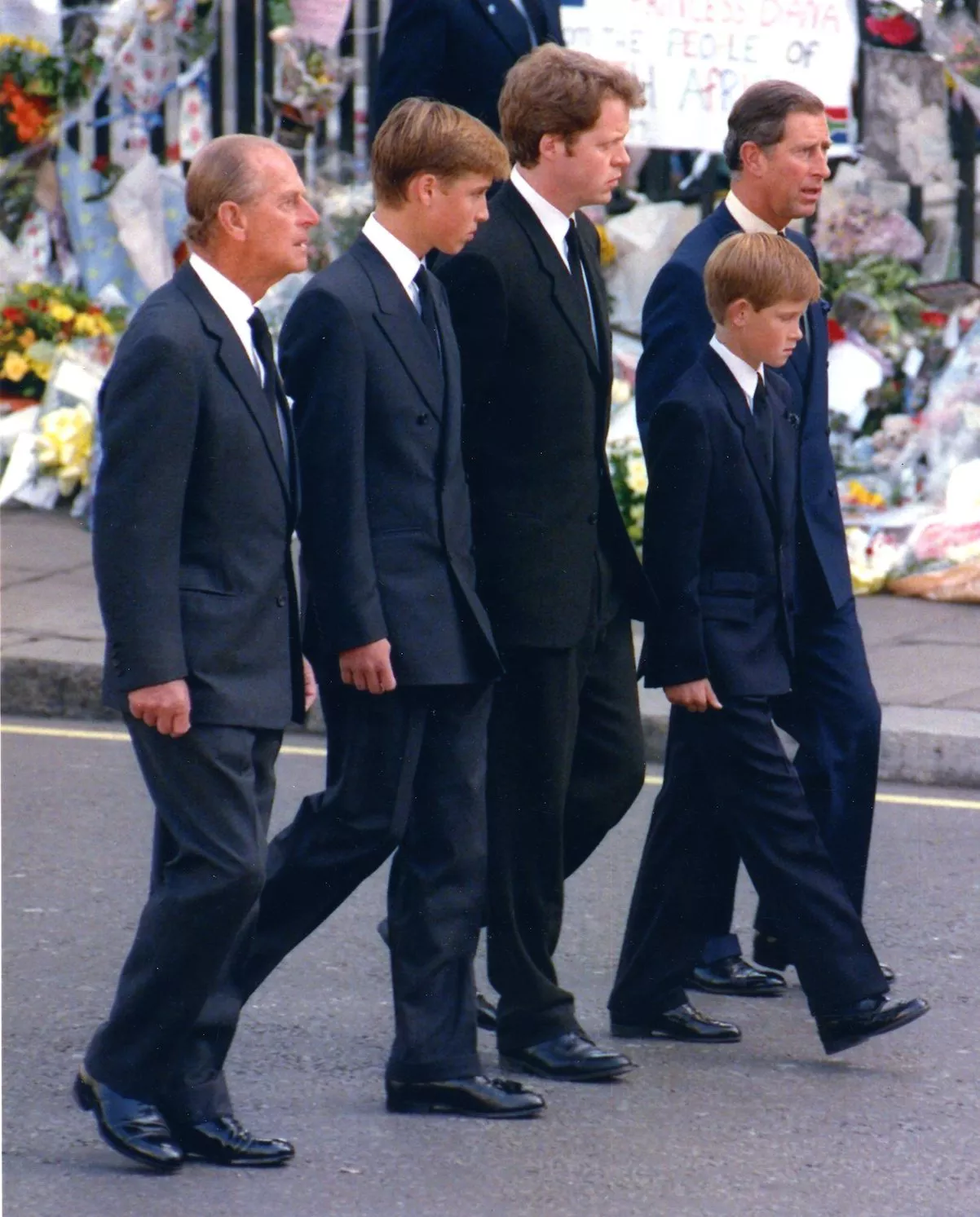 Charles Spencer en el funeral de Diana