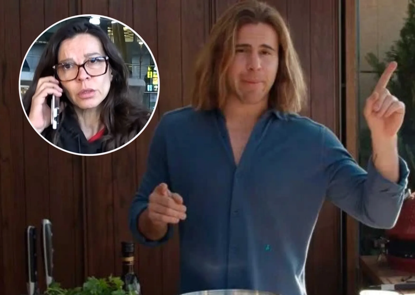 Daniel Sancho en un montaje con su madre, Silvia Bronchalo