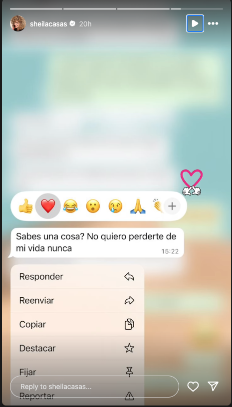 El sospechoso mensaje de Sheila Casas.