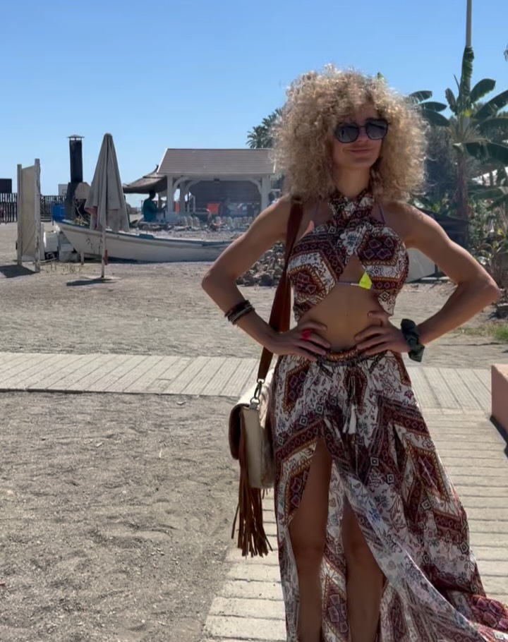 Sheila Casas de vacaciones en la Costa del Sol.