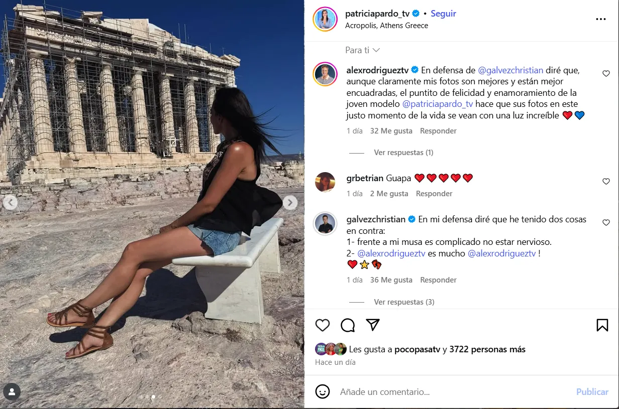 Patricia Pardo y Christian Gálvez viajan a Grecia por su tercer  aniversario: sus románticas fotos