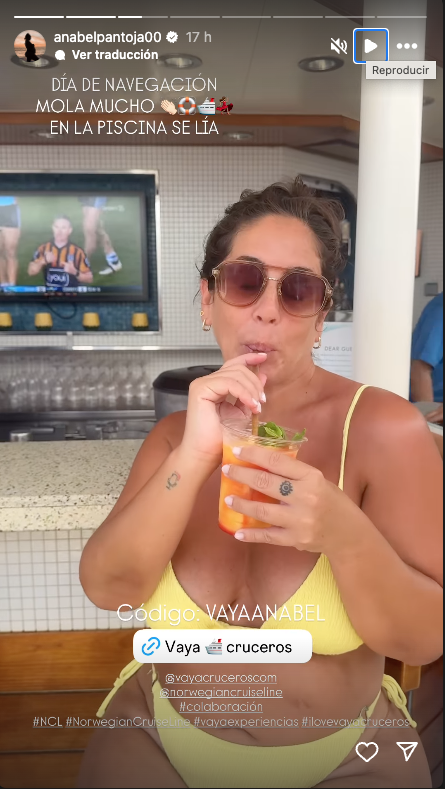 Las lujosas vacaciones de Anabel Pantoja en un crucero