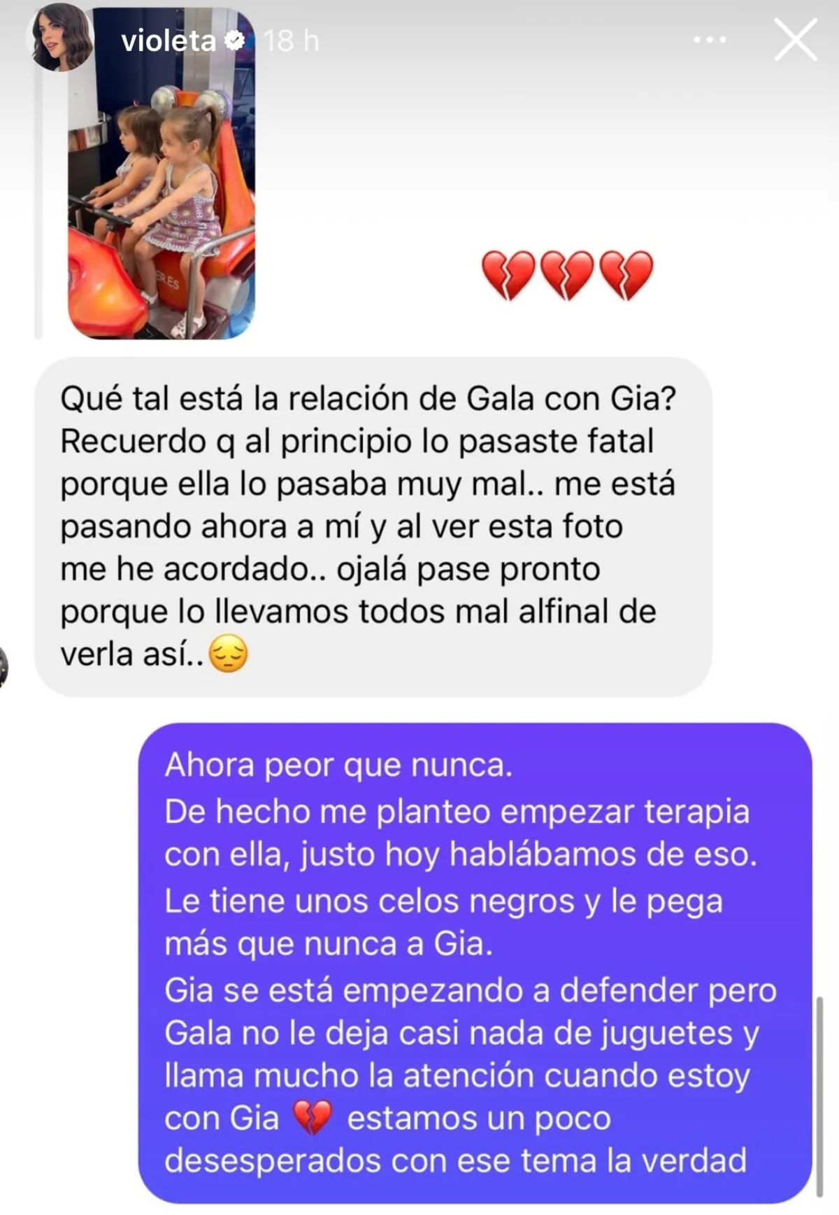 Redes sociales de Violeta Mangriñán