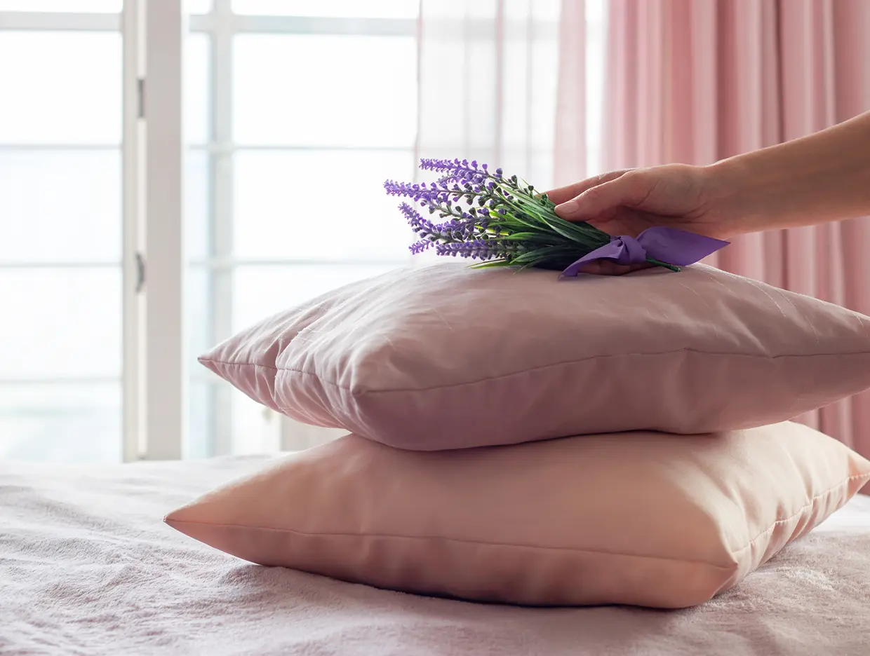 Almohada perfumada con lavanda.