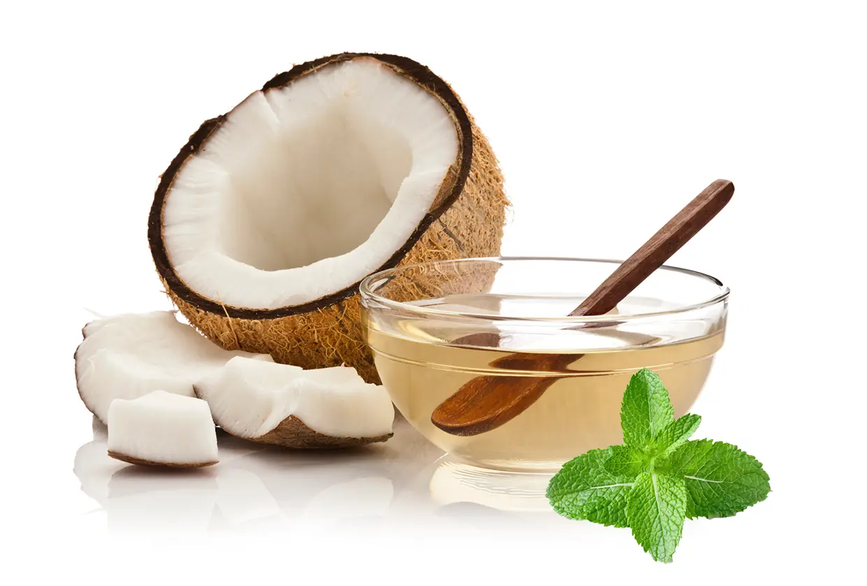 Aceite de coco y menta.