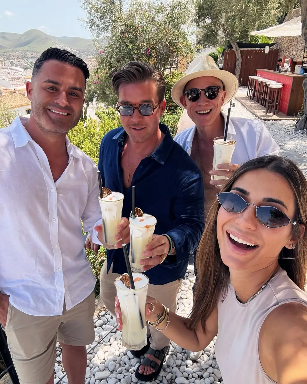 Elena Tablada con amigos en Ibiza