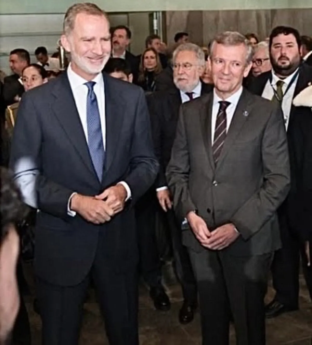 Felipe VI junto a Alfonso Rueda, presidente de la Junta de Galicia