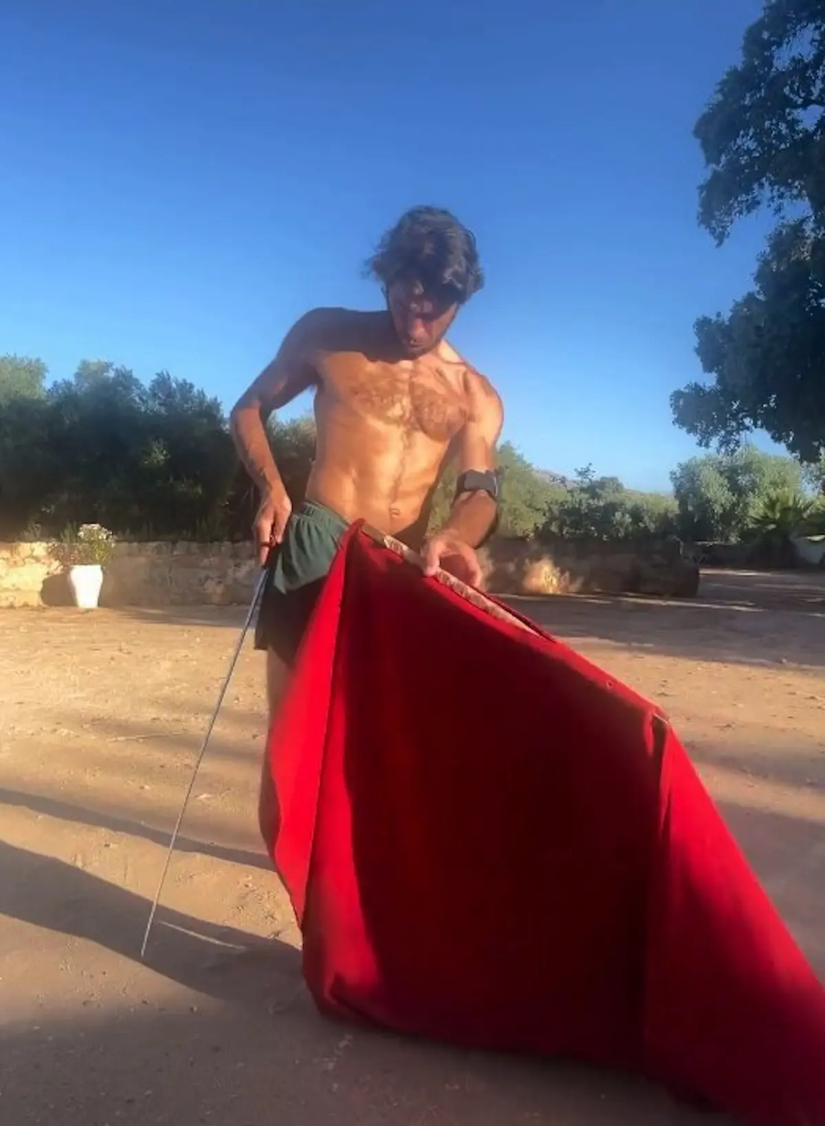 Cayetano Rivera entrenando