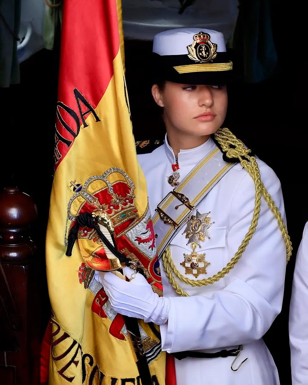 Leonor se formó como guardiamarina en la escuela naval de Marín (Pontevedra).