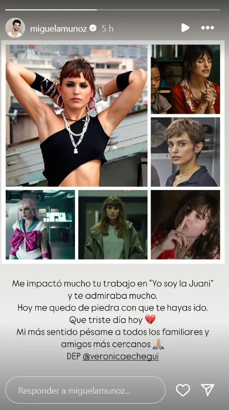 Miguel Angel Muñoz despide por stories a Verónica Echegui