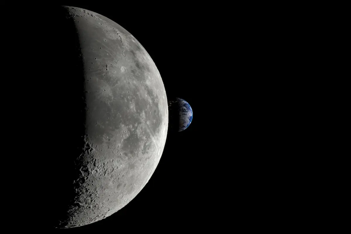 La luna y la tierra