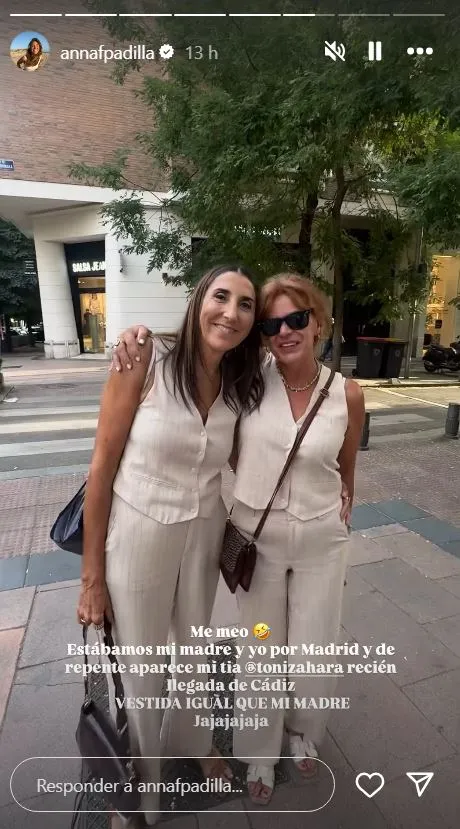 Paz Padilla y su cuñada, vestidas iguales.