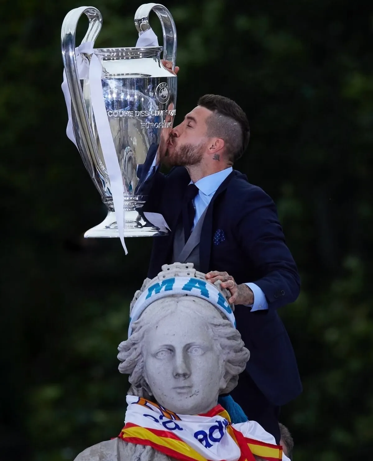 Sergio Ramos en la Cibeles