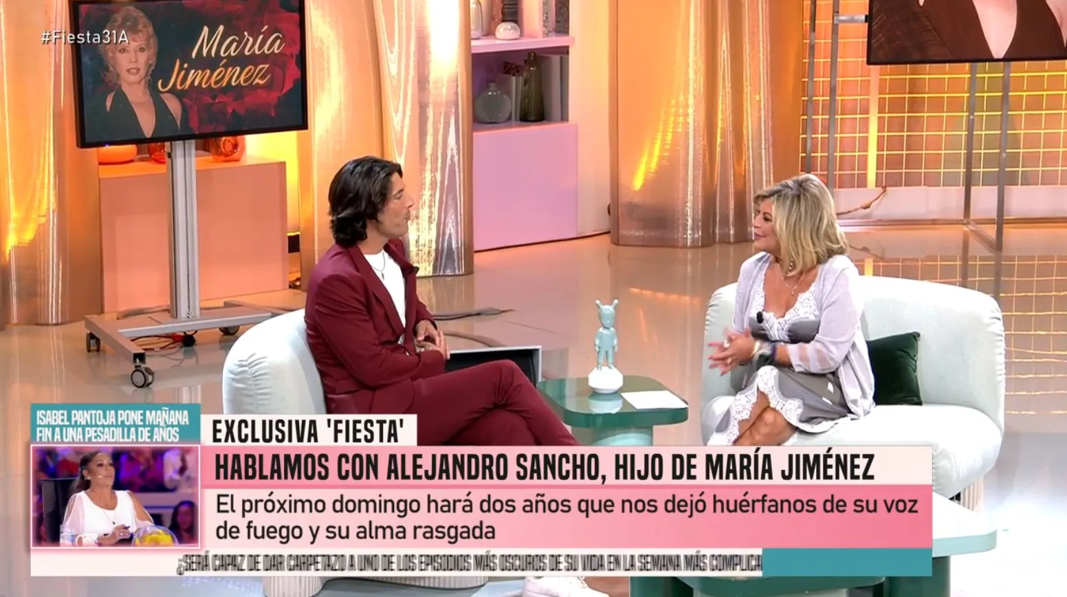 Alejandro, el hijo de María Jiménez, en 'Fiesta'.