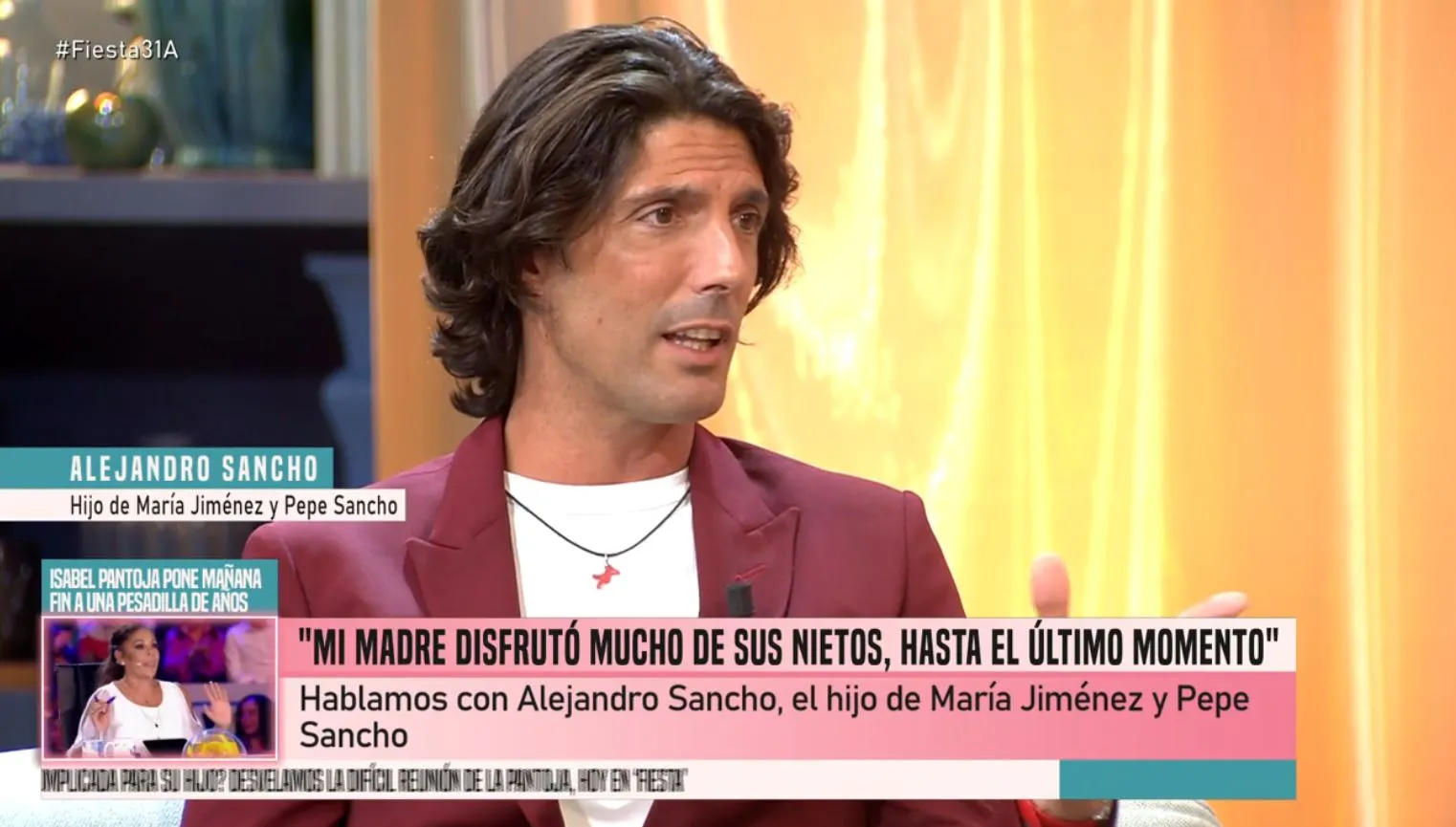 Alejandro, el hijo de María Jiménez, en 'Fiesta'.