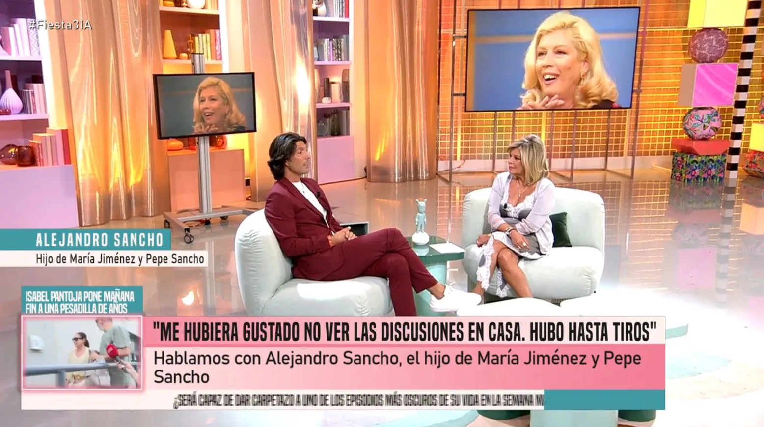 Alejandro, el hijo de María Jiménez, en 'Fiesta'.