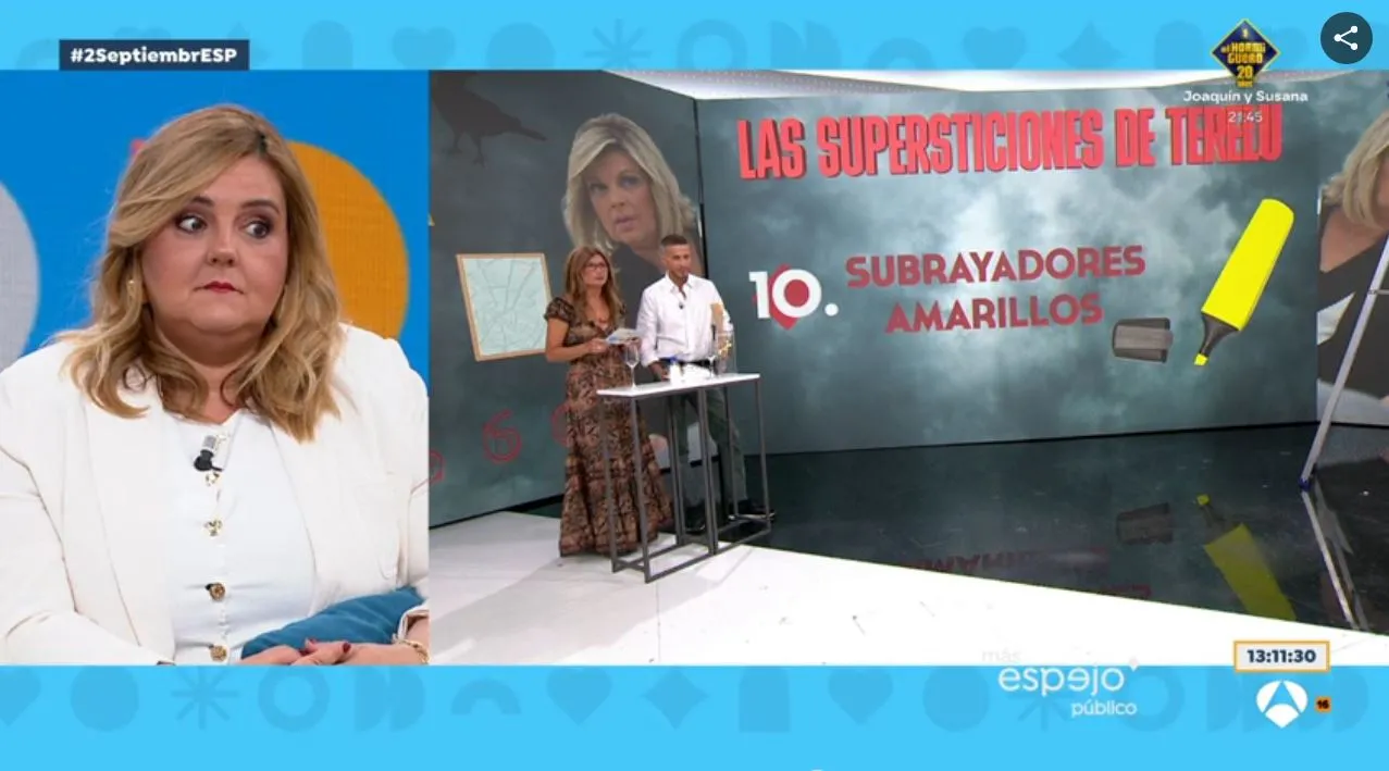 Las manías y supersticiones de Terelu, en 'Espejo público'.