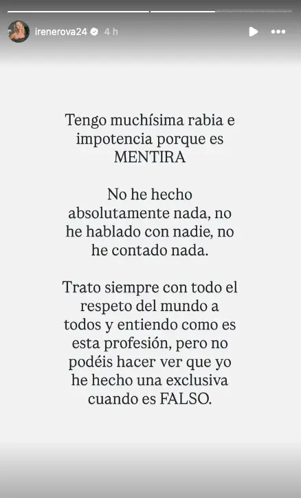 comunicado irene rosales