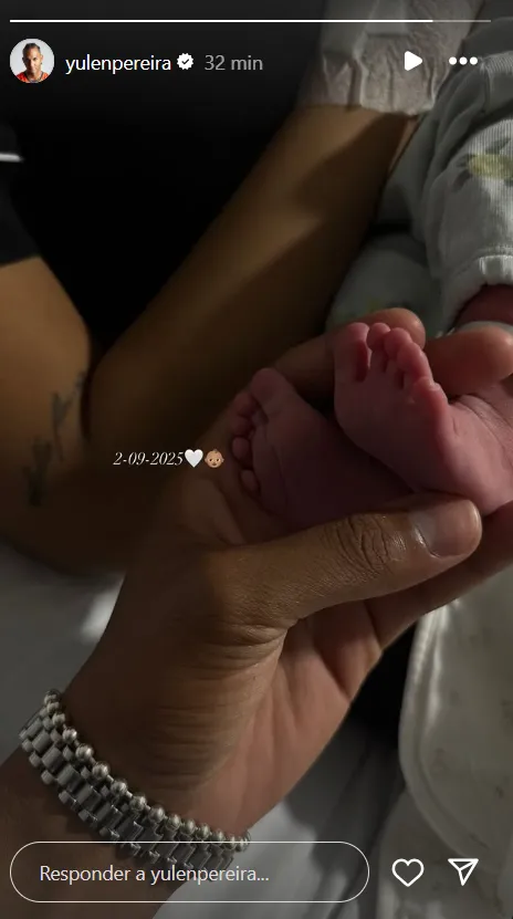 La primera imagen del bebé de Yulen y Jeimy Báez subida por ambos a redes