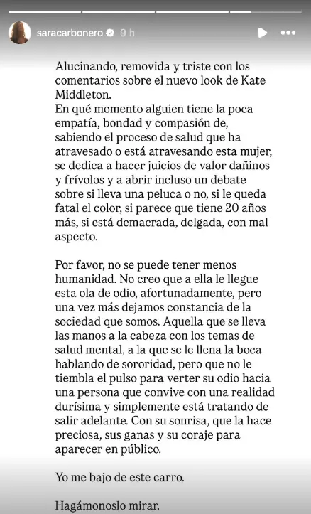 sara carbonero comunicado kate middleton