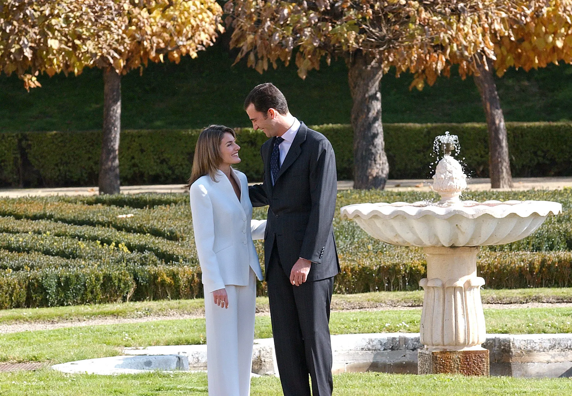 Felipe y Letizia el día de su compromiso.