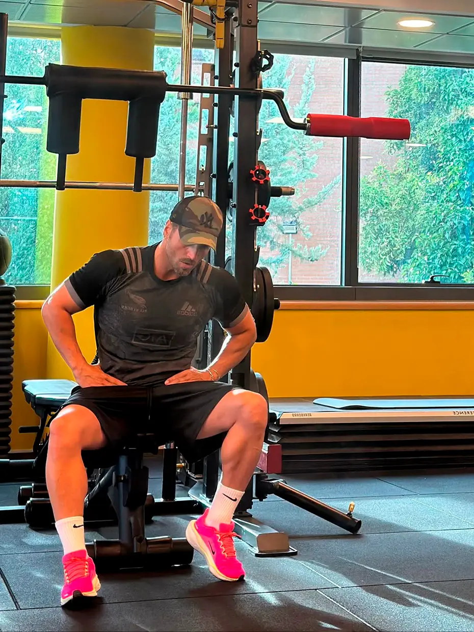 David Bustamante haciendo ejercicio