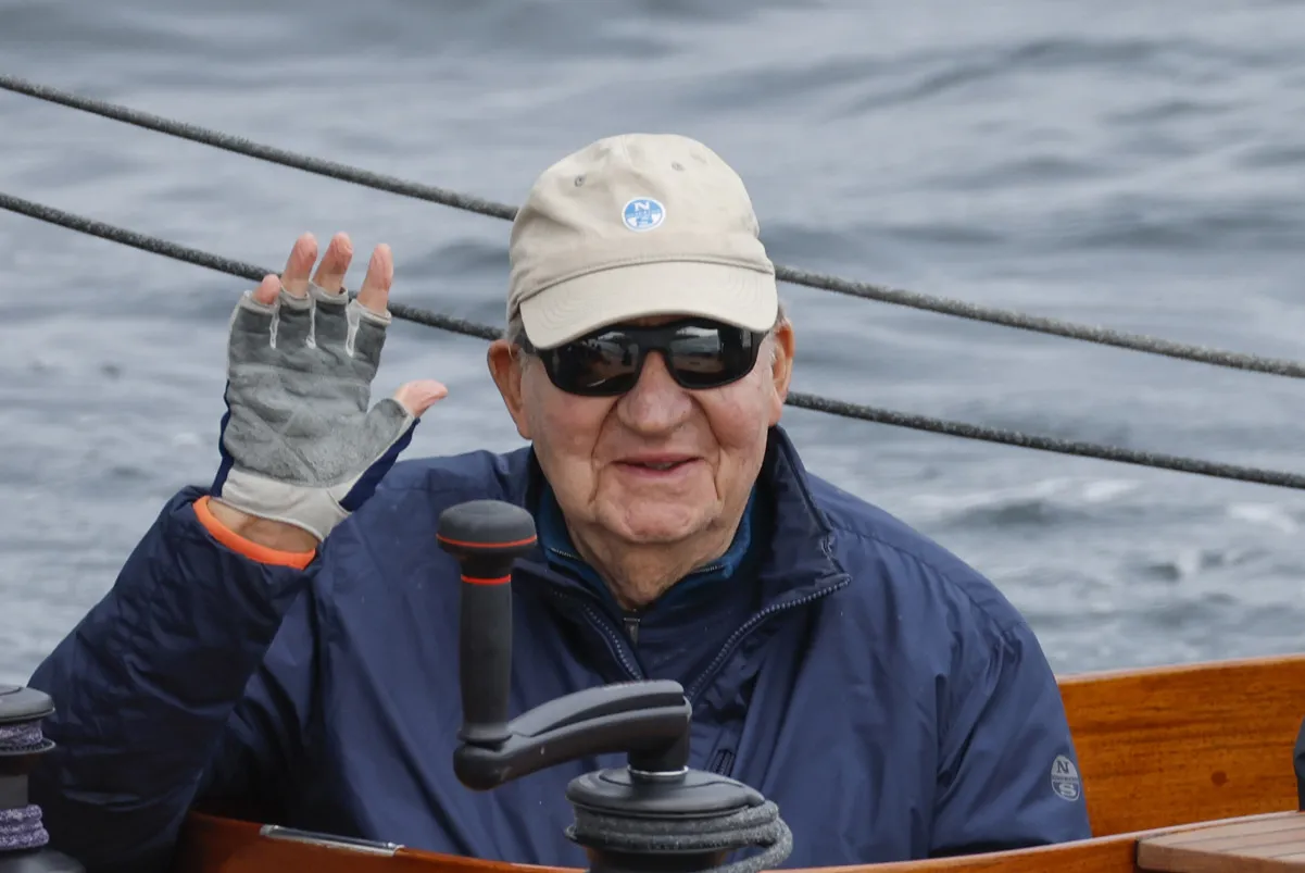 El rey Juan Carlos I en Sanxenxo esta semana.