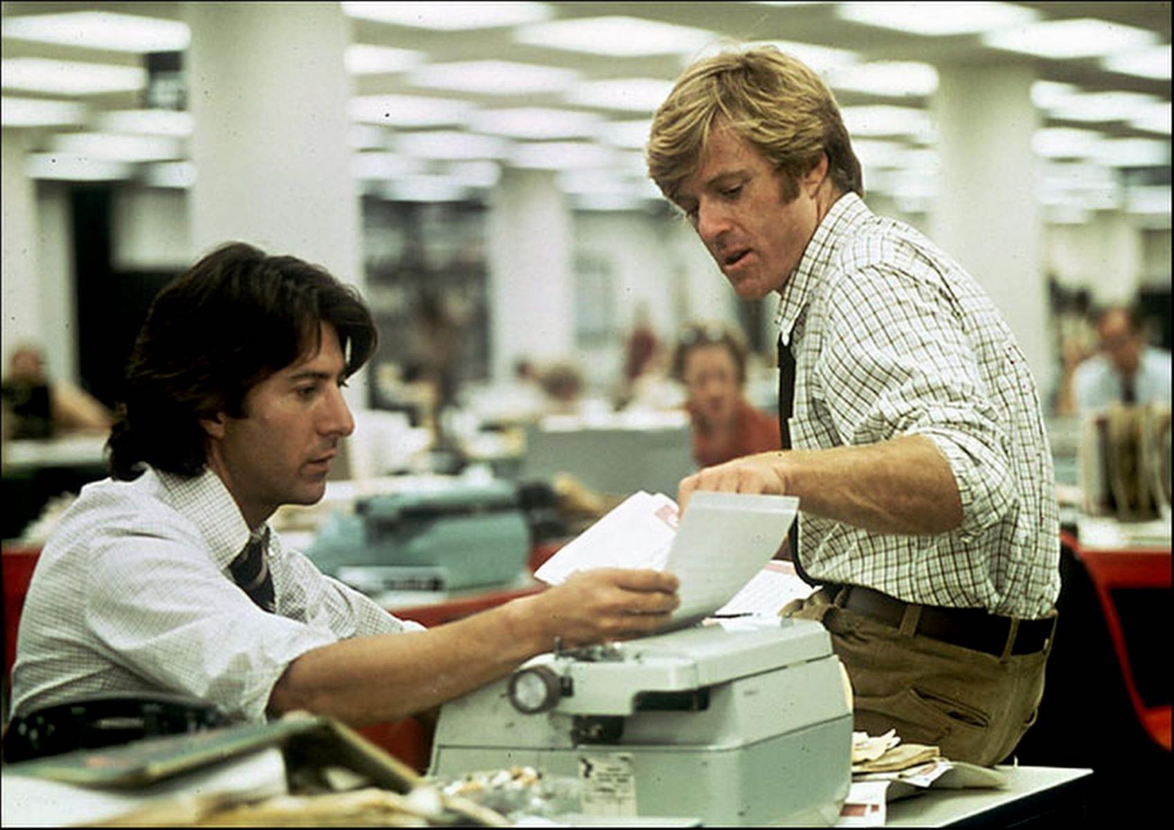 Robert Redford y Dustin Hoffman en 'Todos los hombres del Presidente'.