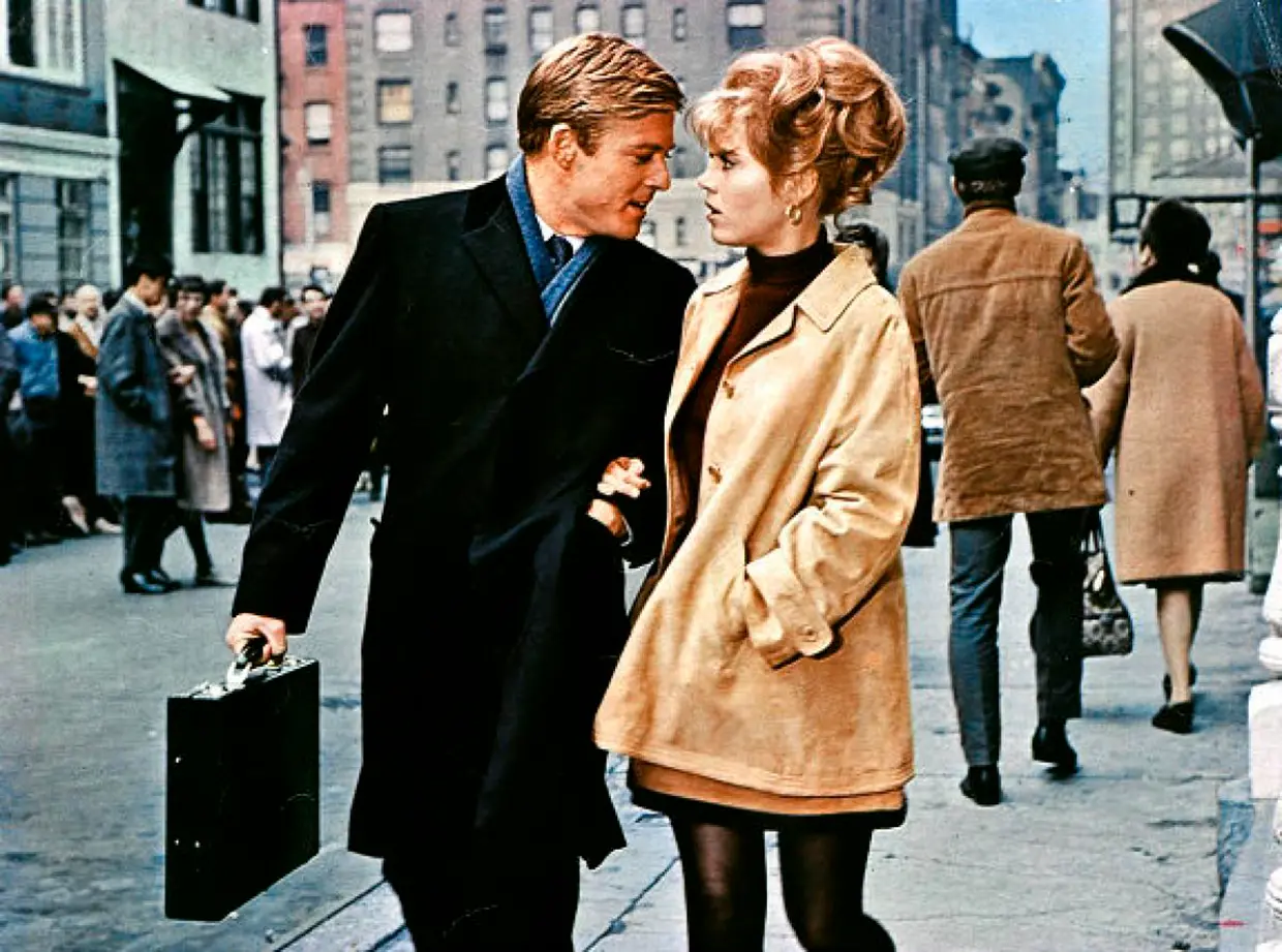 Robert Redford junto a Jane Fonda en 'Descalzos por el parque'.