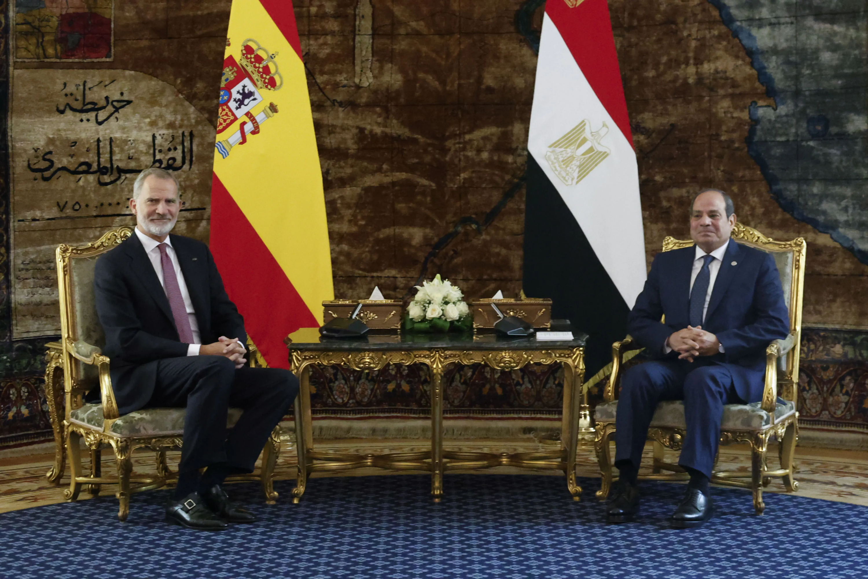 El rey Felipe VI y el presidente de Egipto Abdelfatah Al-Sisi.