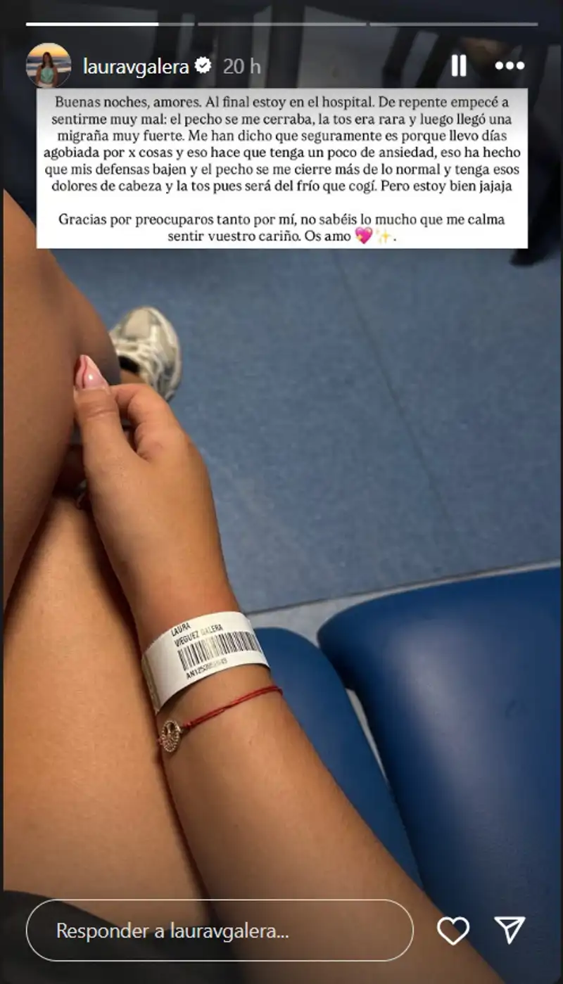 Laura, la hija de María José Galera, en el hospital: qué le pasa a la exconcursante de GH