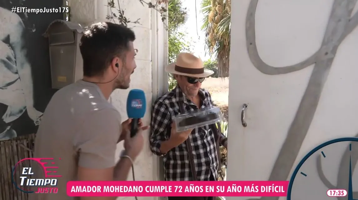 Un equipo de 'El tiempo justo' visita a Amador Mohedano por su cumpleaños.