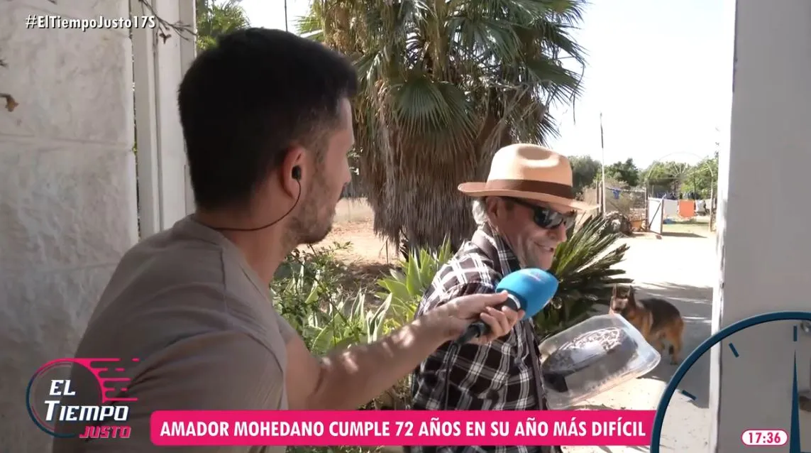 Un equipo de 'El tiempo justo' visita a Amador Mohedano por su cumpleaños.