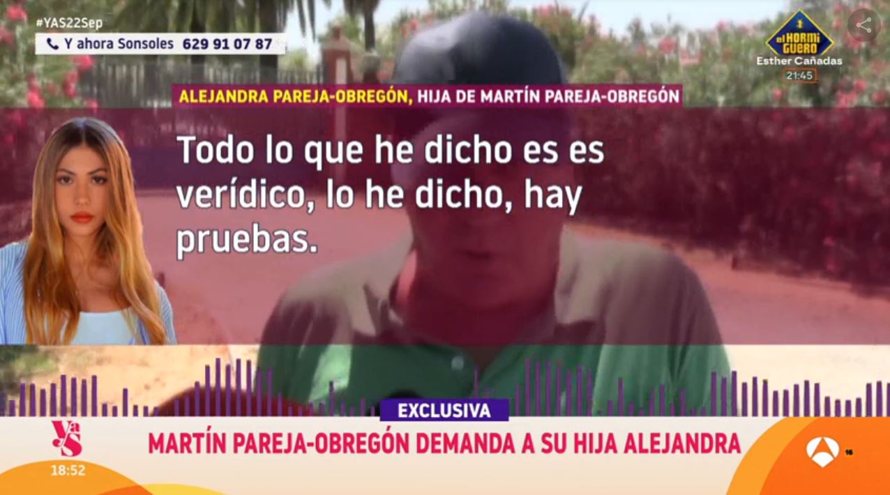 Alejandra, la hija de Martín Pareja-Obregón, habla de la demanda de su padre.