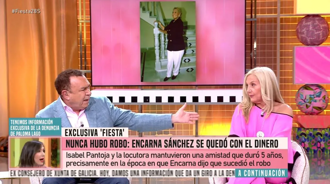 En 'Fiesta' revelan que Encarna Sánchez se inventó que le robaron en su casa.