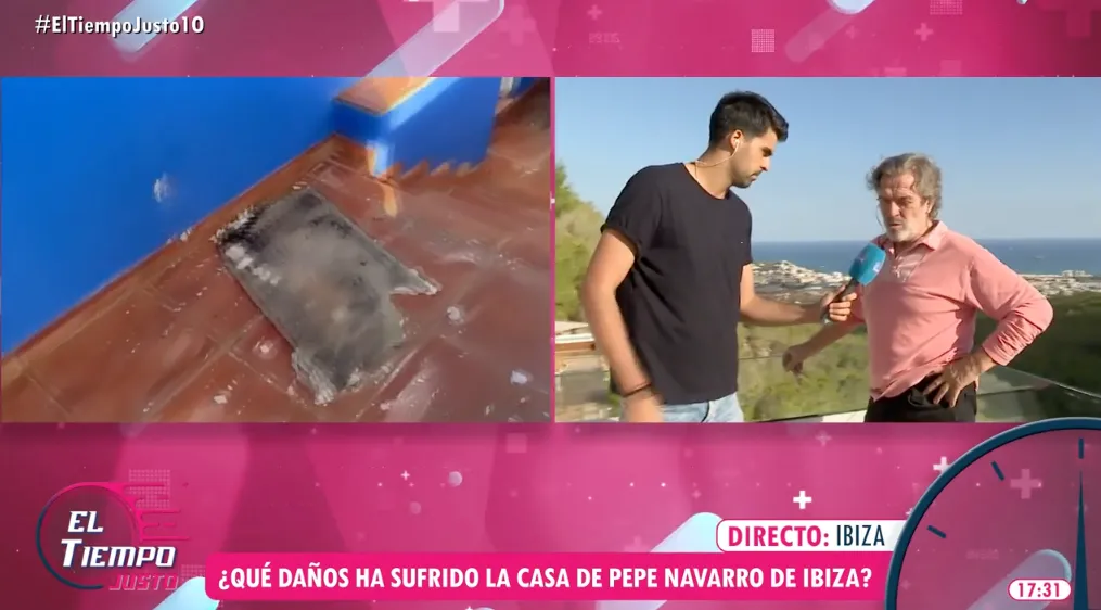Pepe Navarro ha mostrado en directo los desperfectos en su casa de Ibiza tras las intensas lluvias.