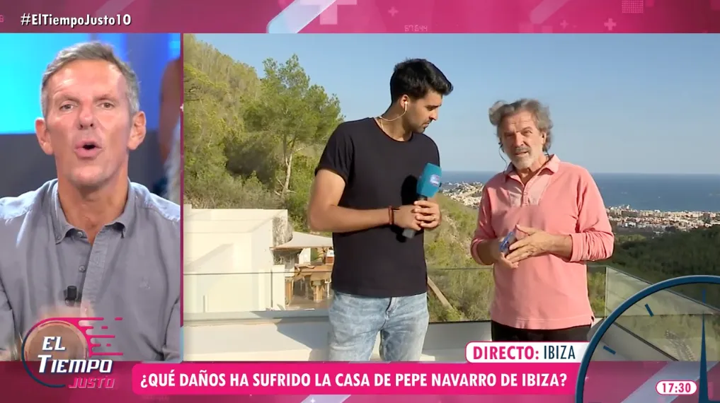 Pepe Navarro ha mostrado en directo los desperfectos en su casa de Ibiza tras las intensas lluvias.