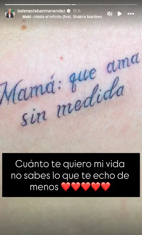 belen esteban echa de menos hija andrea tatuaje