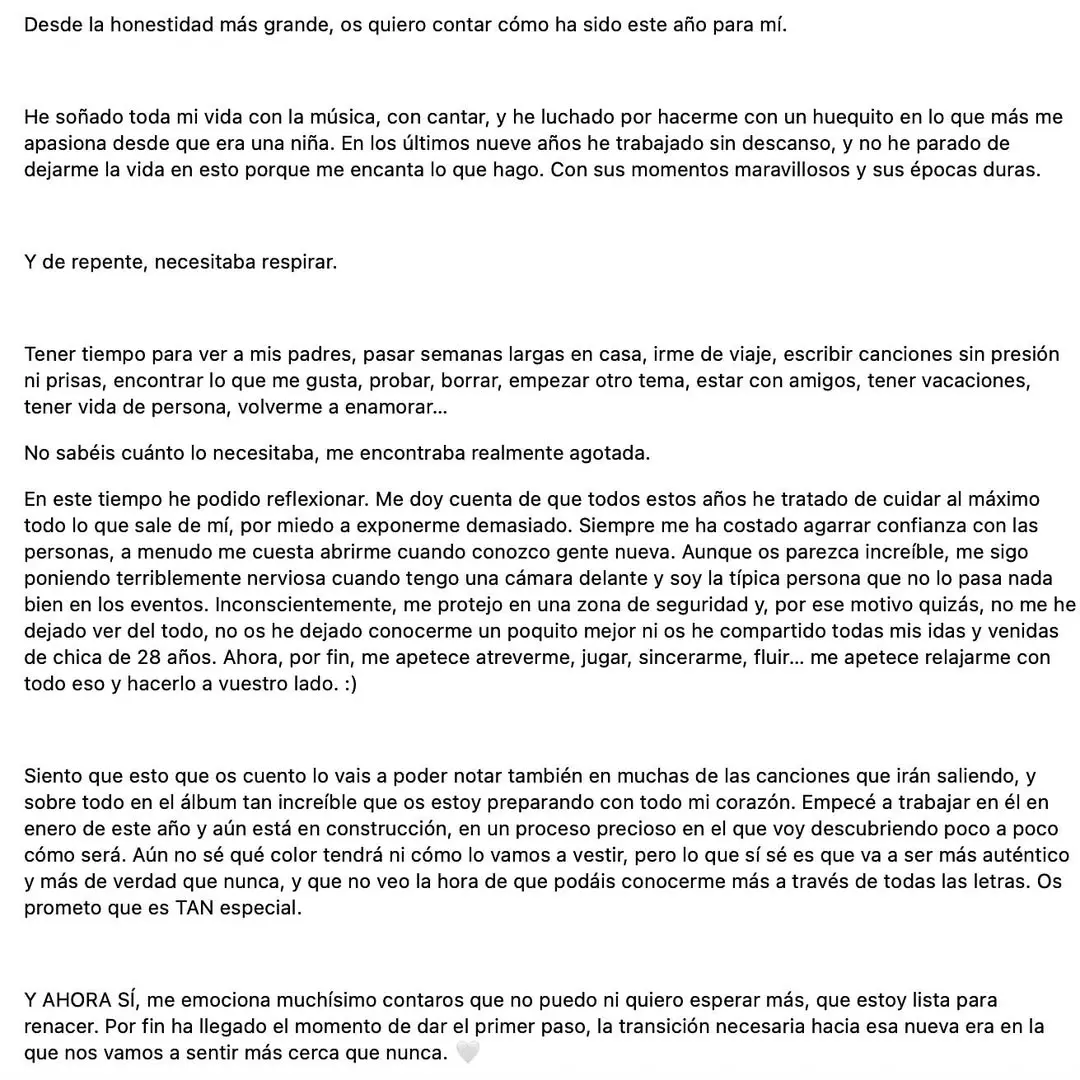 Comunicado Ana Mena.