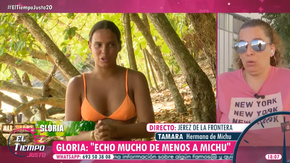 Tamara, la hermana de Michu, critica que Gloria Camila la mentara en Supervivientes en 'El tiempo justo'