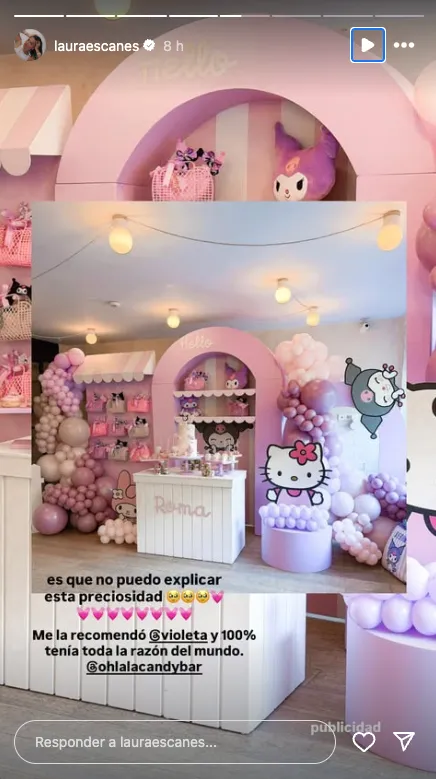 Laura Escanes comparte por stories la decoración de la fiesta del 6º cumpleaños de su hija Roma